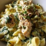 frischkase spinat hahnchen pasta rezept einfach zubereiten