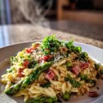 spargel orzo pasta mit schinken rezept einfach zubereiten